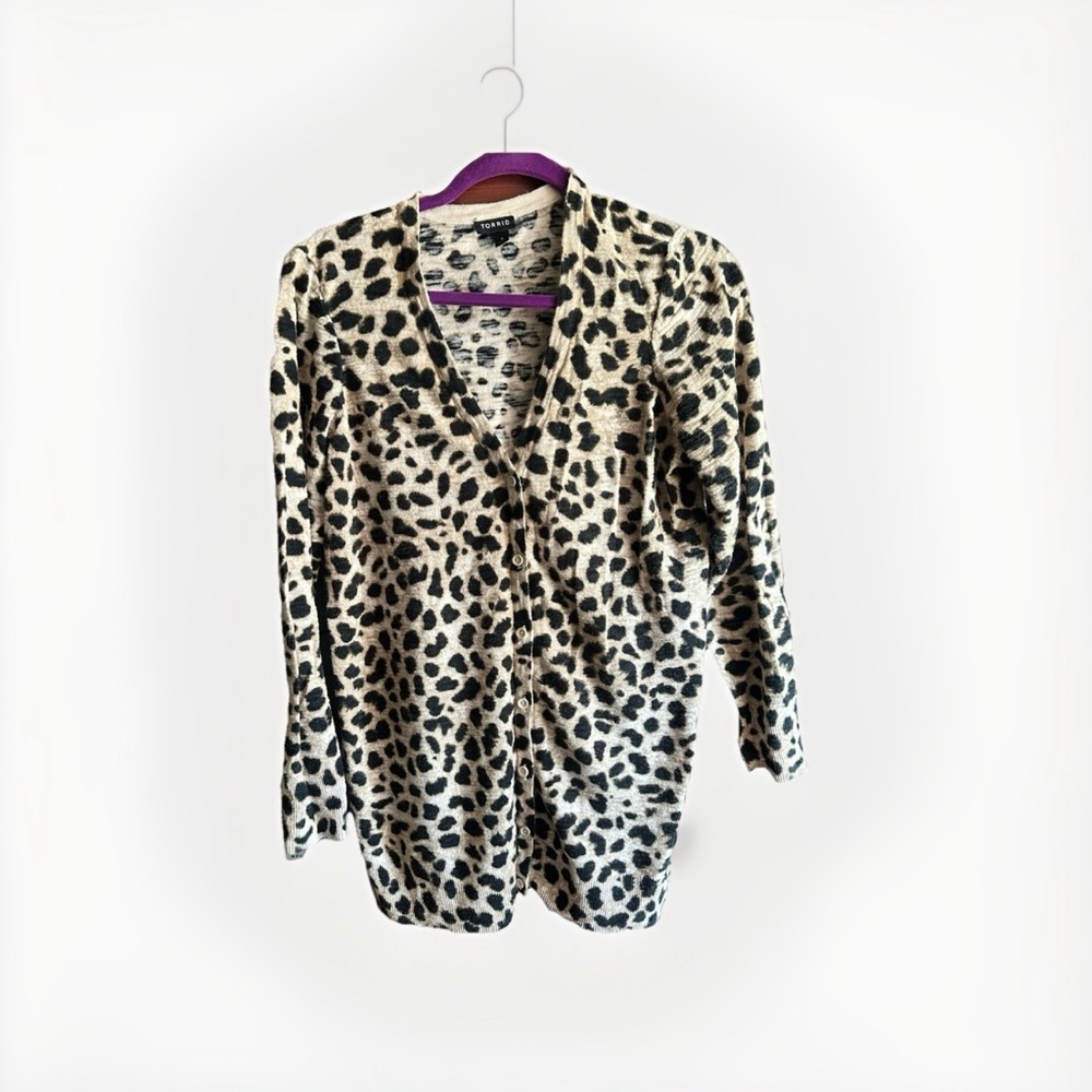 Torrid Animal Print Cardigan Button Front Plus Size 0